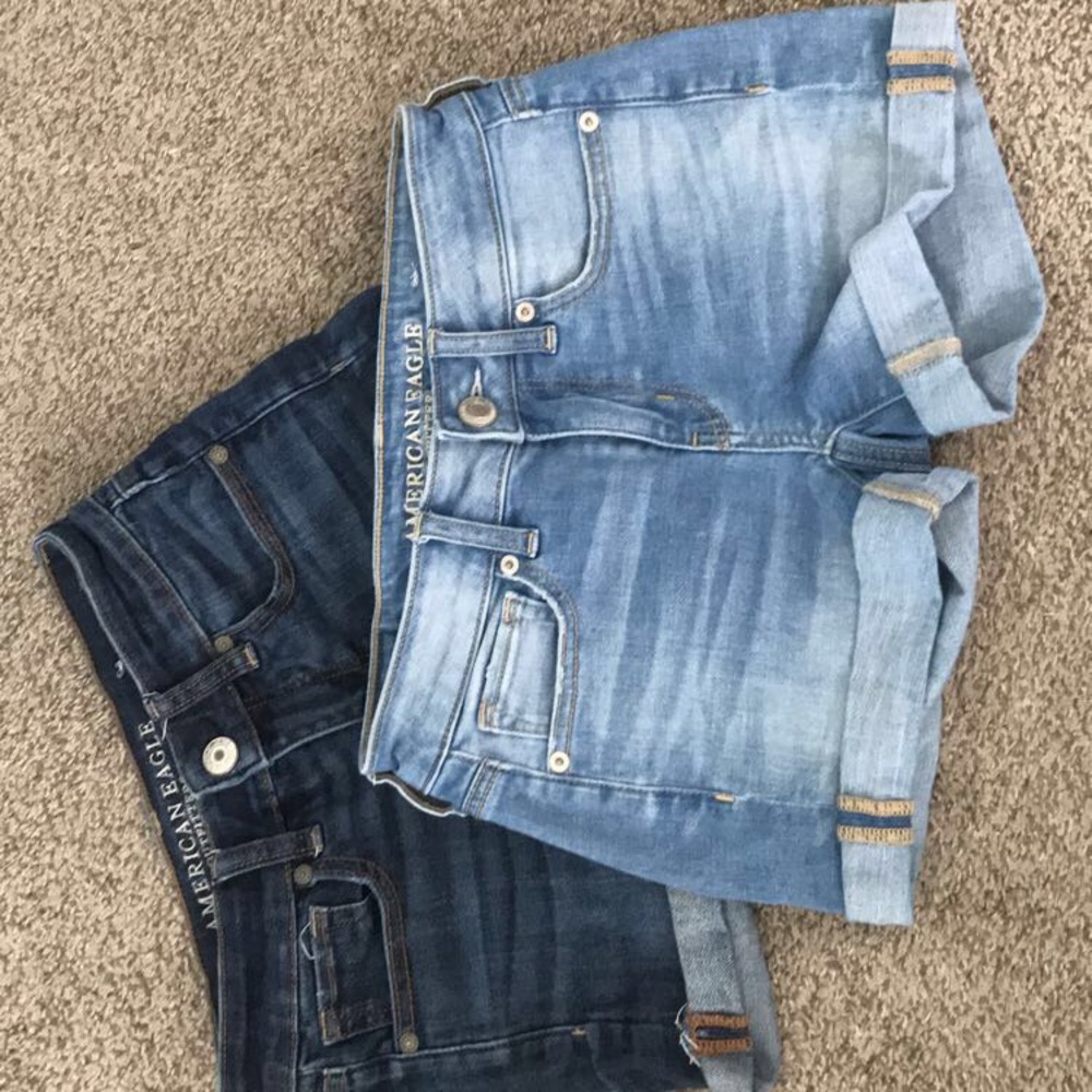 Denim midi shorts